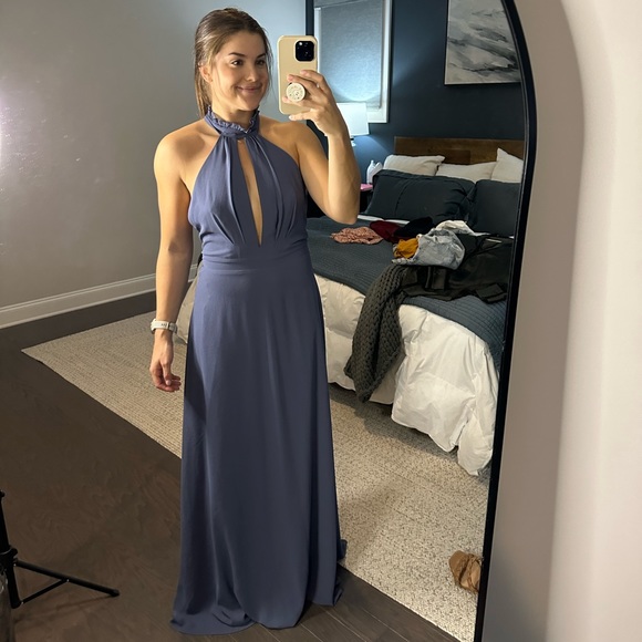Lulus Dresses & Skirts - Lulus LONG dress size LARGE periwinkle blue for sale - worn ONCE